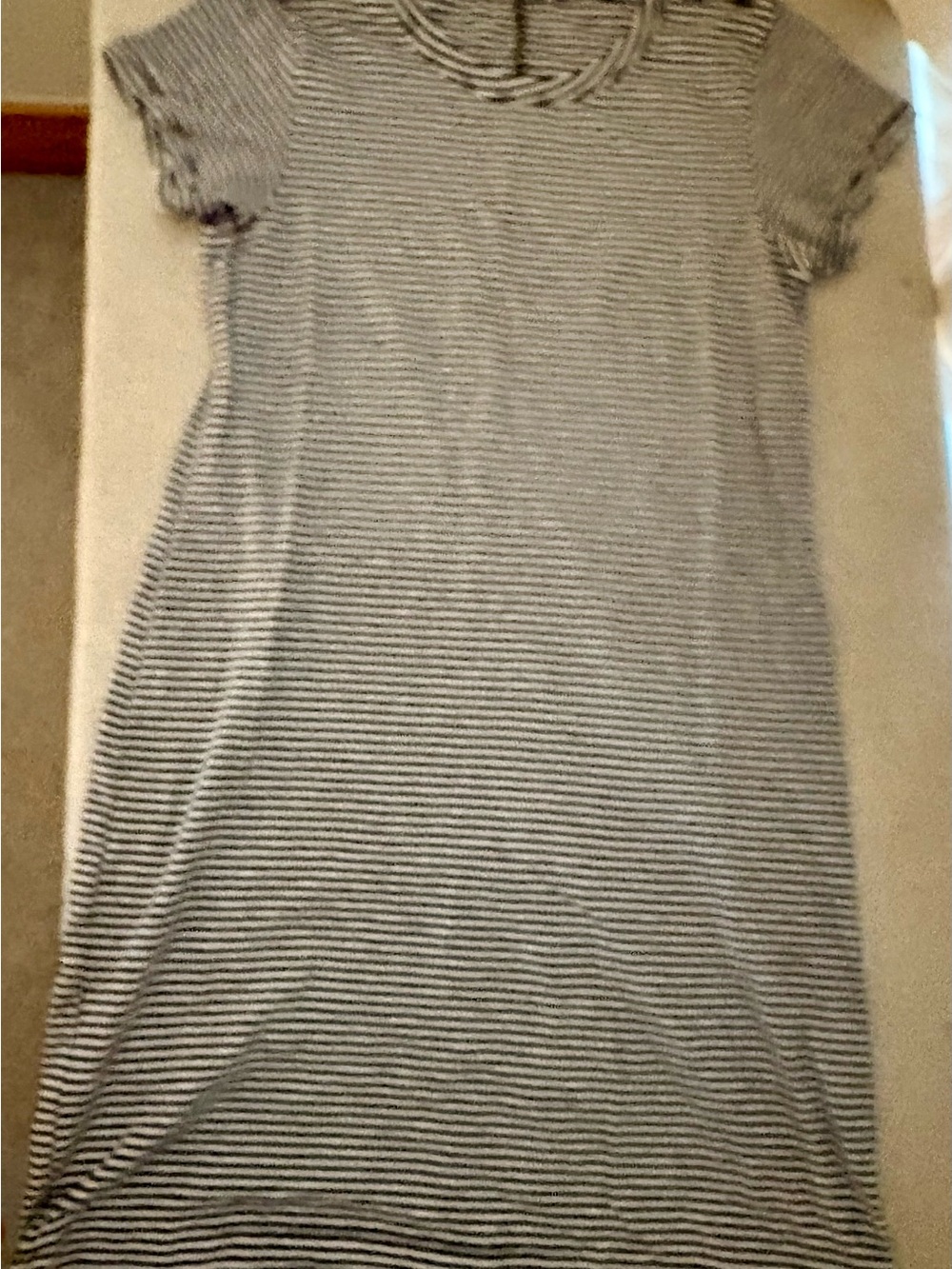 rag & bone Black and White Striped Midi Dress
